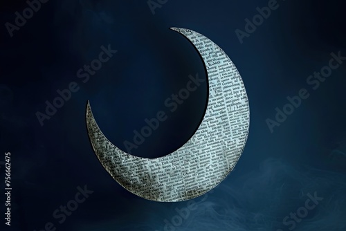 The moon created from the text of nursery rhymes about night-time photo