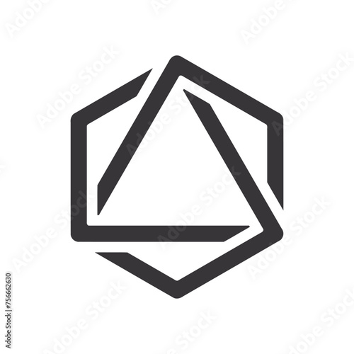 Abstract shapes icon isolated on white background. Vector illustration.