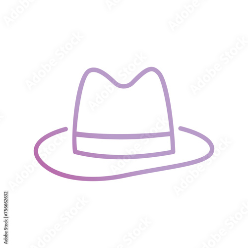 fedora hat icon with white background vector stock illustration