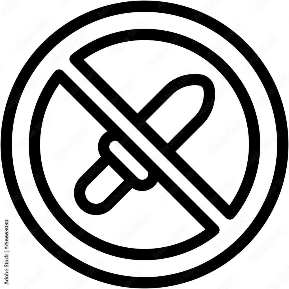 No Weapons, Not Allowed, Signaling, Prohibition, Forbidden, Bullet Icon No Weapons, Not Allowed, Signaling, Prohibition, Forbidden, Bullet Icon