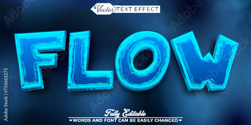Blue Flow Vector Editable Text Effect Template
