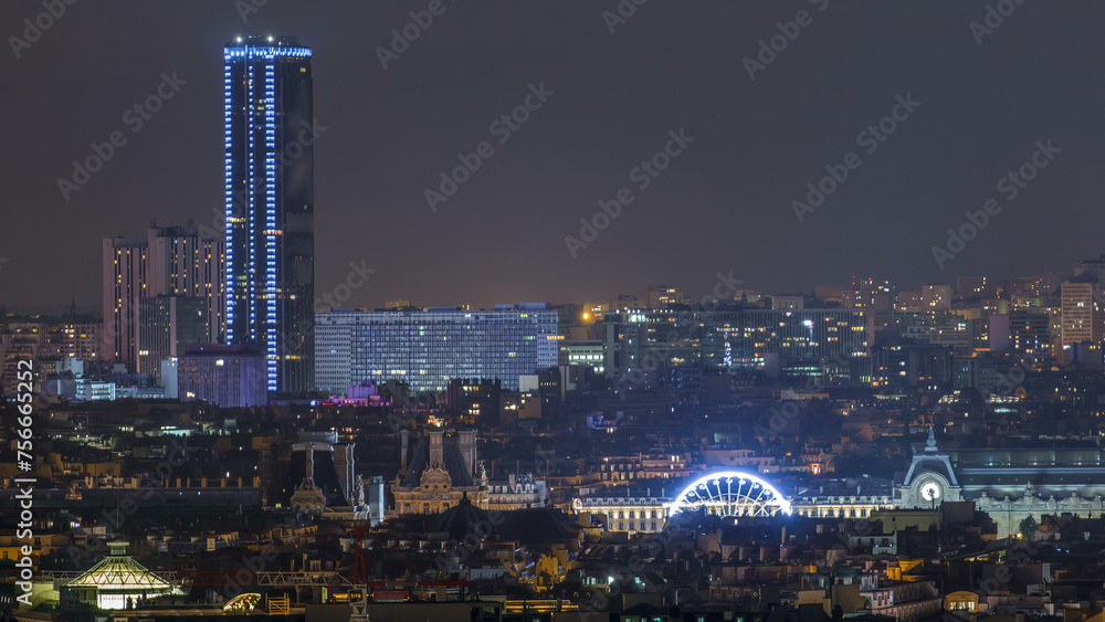 custom made wallpaper toronto digitalBeautiful Paris night cityscape timelapse seen from Montmartre. Paris, France