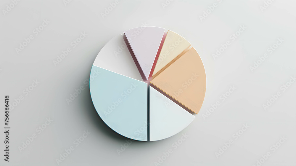 Fototapeta premium Pie charts representing diversified stock portfolios, diversification of investment or asset allocation on stock and fund and bond make investments more efficient