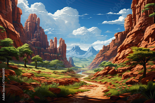 A spectacular road snaking through a canyon, with towering rock formations on either side, creating a dramatic and awe-inspiring natural landscape.
