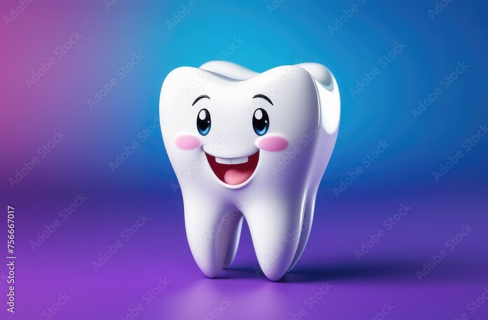 funny cartoon character of white tooth on colorful background. pediatric dentistry, stomatology. funny cartoon character of white tooth on colorful background. pediatric dentistry, stomatology.