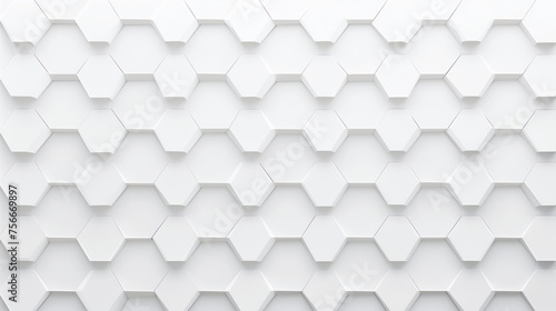 Panoramic wall of white hexagon background © IvanCreator