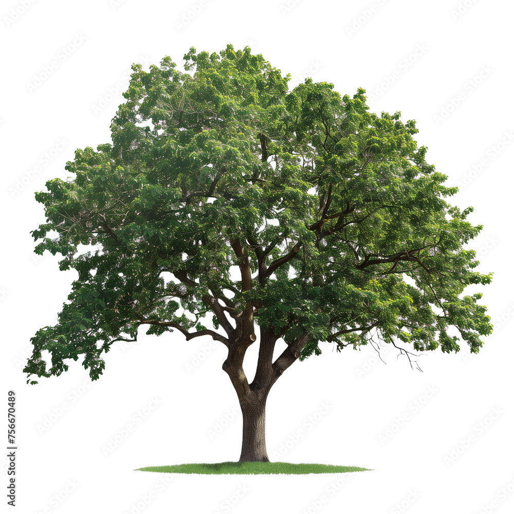 a realistic oak tree with a white background, PNG cutout on transparent a realistic oak tree with a white background, PNG cutout on transparent