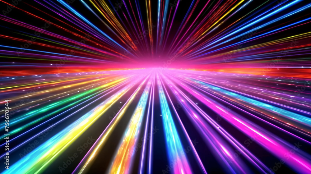A colorful, neon-lit background with a black foreground A colorful, neon-lit background with a black foreground