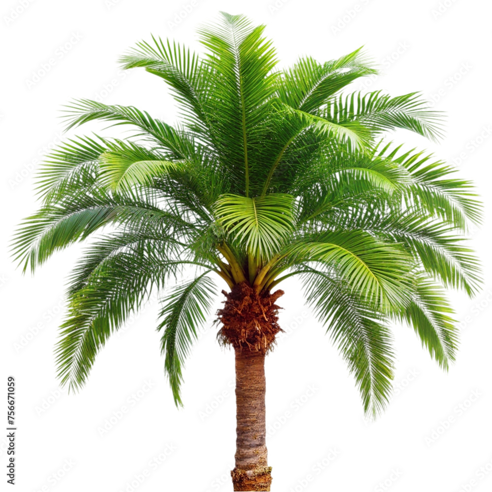 Fototapeta premium Palm tree isolated on a transparent background.