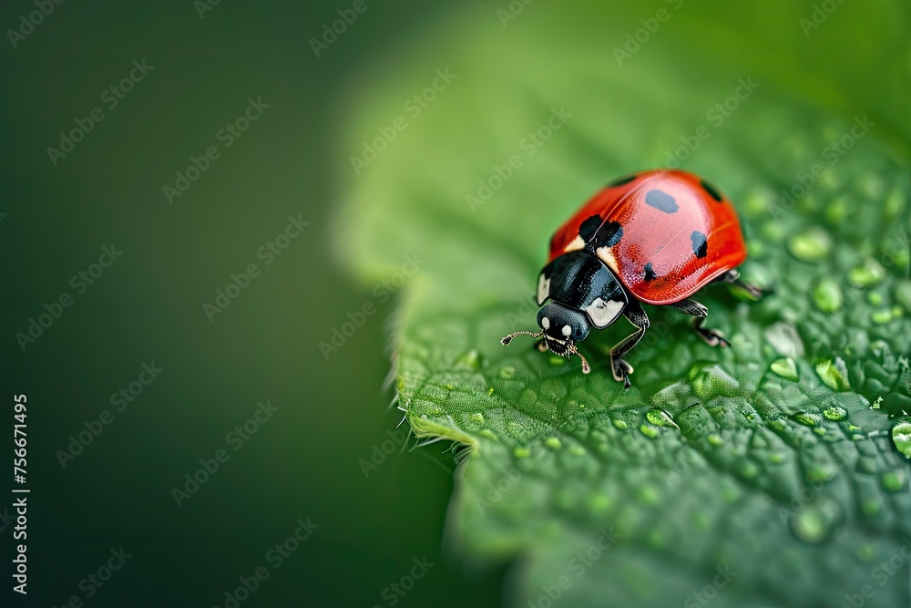 Close-Up Of A Delicate Ladybug On A Leaf