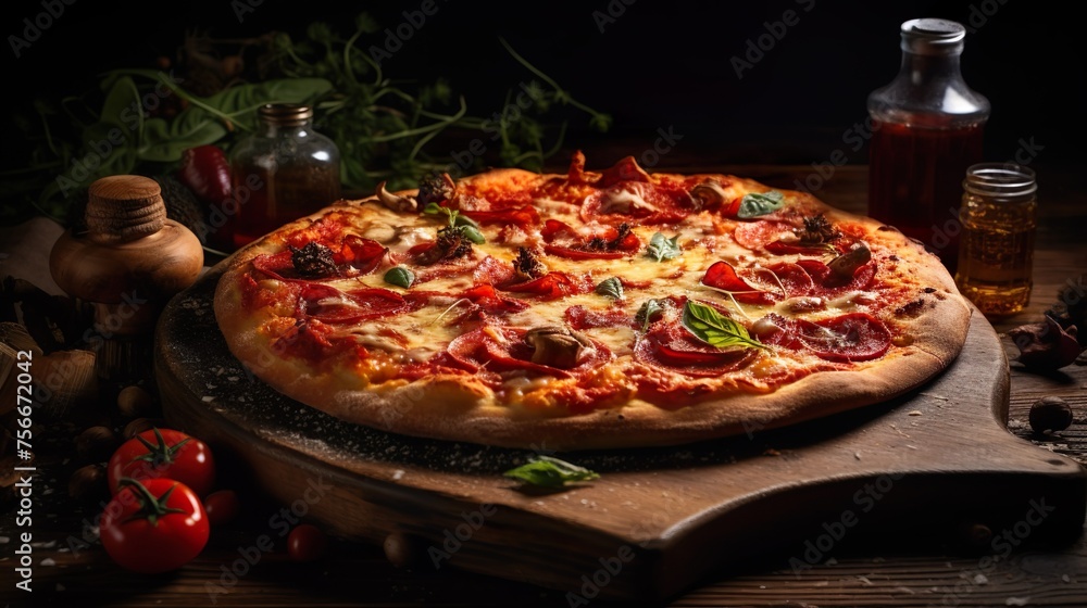 Fresh Homemade Italian Pizza Margherita with buffalo mozzarella and basil Fresh Homemade Italian Pizza Margherita with buffalo mozzarella and basil