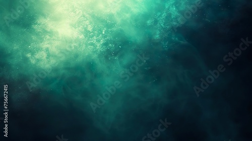 White green blurred gradient on dark grainy background, glowing light spot, copy space © Damerfie