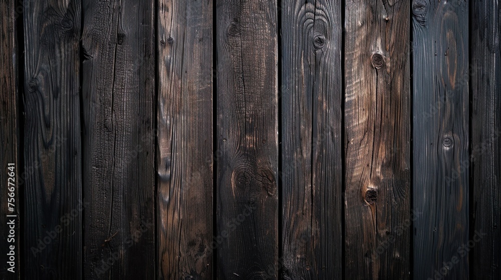 Naklejka premium Rustic dark Weathered Wood black texture grain background