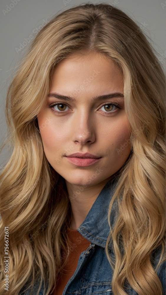 23-year-old American girl with long, flowing blonde hair and striking brown eyes 23-year-old American girl with long, flowing blonde hair and striking brown eyes