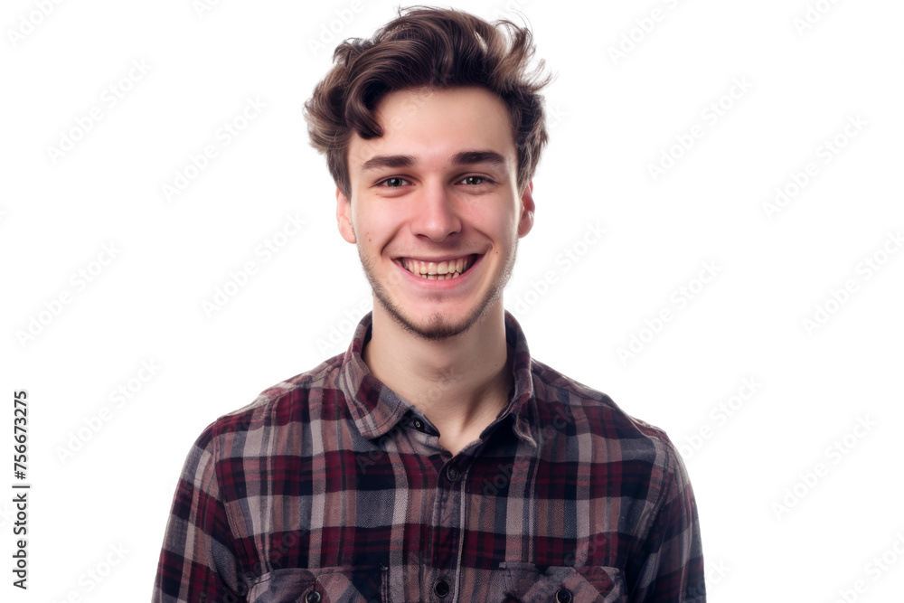 Studio portrait of a handsome young white Americana man with a beautiful smile wearing casual outfits looking at camera, isolated on transparent png background. Studio portrait of a handsome young white Americana man with a beautiful smile wearing casual outfits looking at camera, isolated on transparent png background.