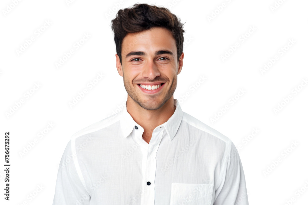 Studio portrait of a handsome young white Americana man with a beautiful smile wearing casual outfits looking at camera, isolated on transparent png background. Studio portrait of a handsome young white Americana man with a beautiful smile wearing casual outfits looking at camera, isolated on transparent png background.
