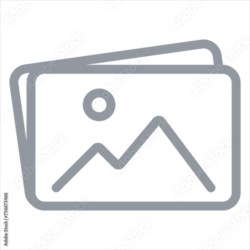 No photo thumbnail graphic element. No found or available image in the gallery or album. Flat picture placeholder symbol for the app, website, or user interface design. Vector illustration