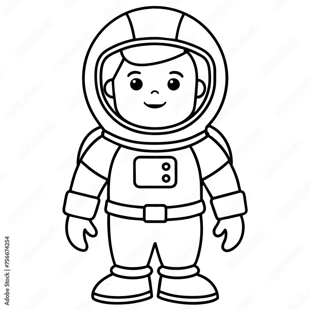Astronaut coloring page useful as coloring book 