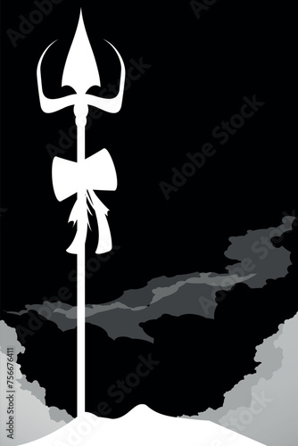 jainism religion symbol of Trishula trident of Jain and Hinduism.