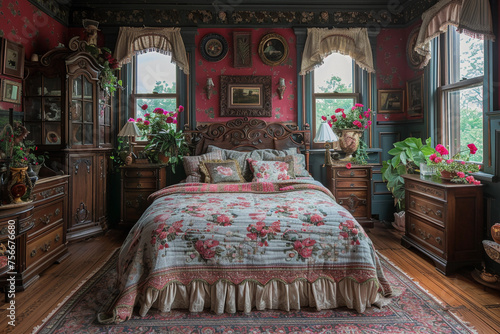 interior of a victorian bedroom