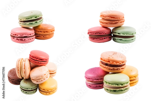 colorful macaroons isolated on white