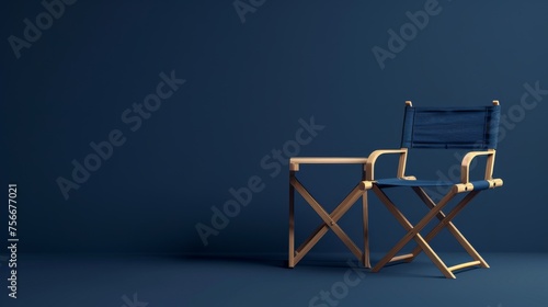 A blue chair sits peacefully next to a wooden table in a cozy setting