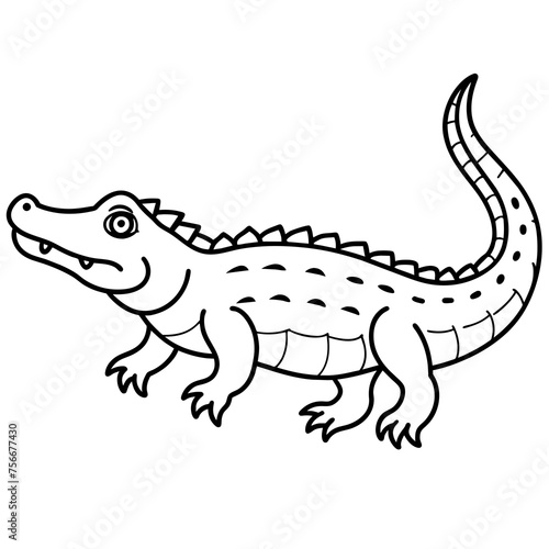 Alligator Line Art Vector