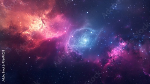 Colorful space galaxy cloud nebula. Starry night cosmos. Universe science astronomy. Supernova background wallpaper