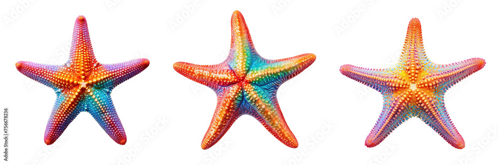 Collection of Starfishes isolated on transparent or white background Collection of Starfishes isolated on transparent or white background