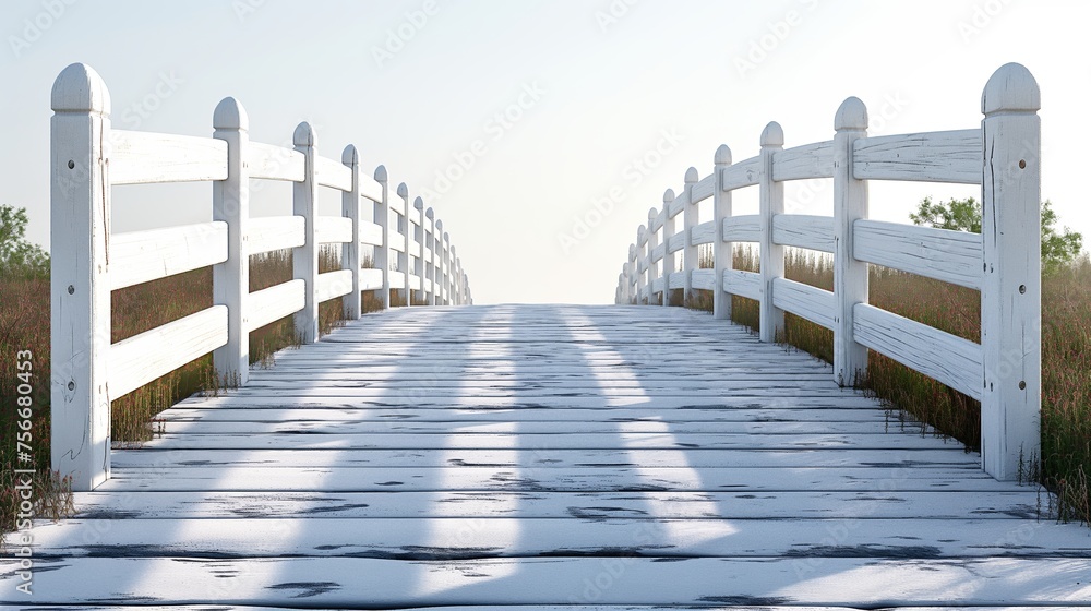 Fototapeta premium 3D bench on a white background. Generative AI