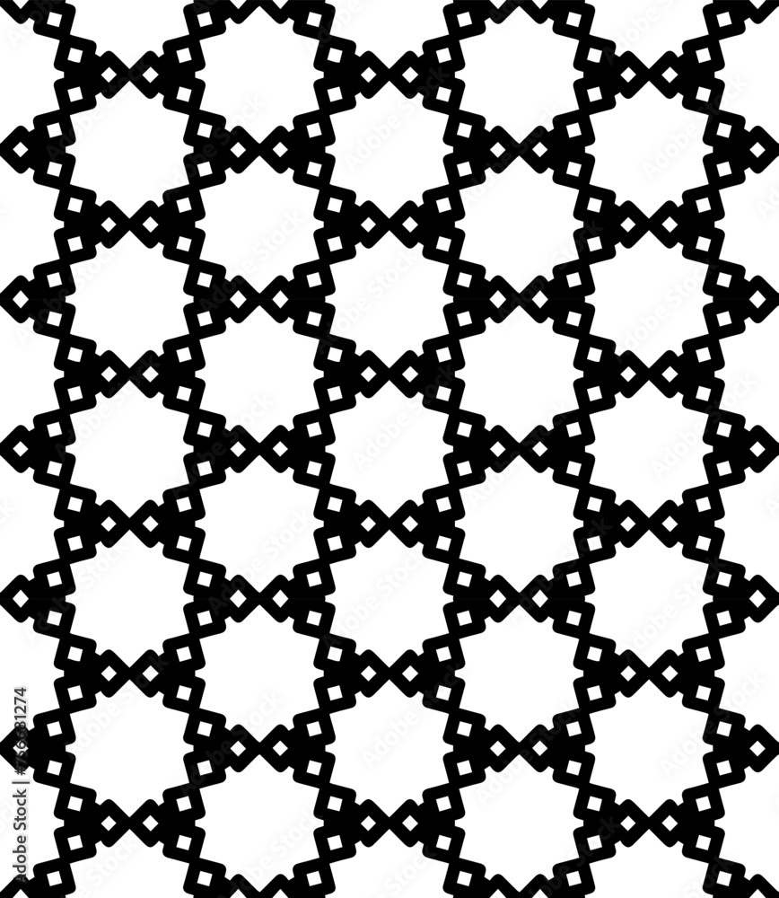 Fototapeta premium Black and white seamless abstract pattern. Background and backdrop. Grayscale ornamental design.