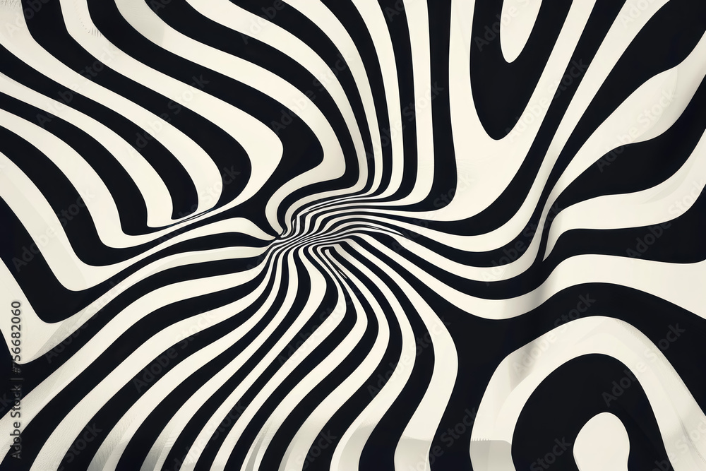 A zebra print pattern with a spiral design - obrazy, fototapety, plakaty 
