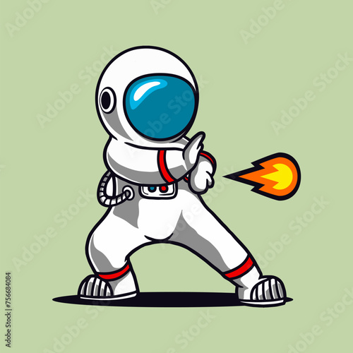 Cute Astronaut Vector Illustration © digital paradise