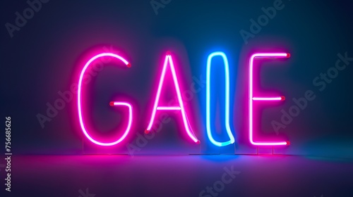 neon alphabet background saber light photo