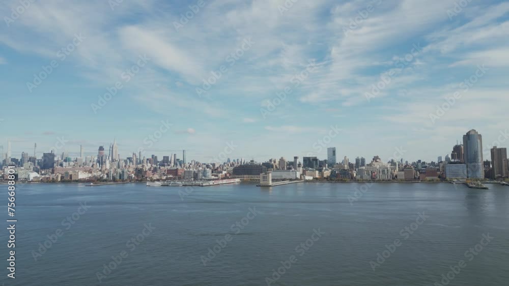 Manhattan view from top. Forwards fly above street between modern buildings. Day in Manhattan, NYC aerial view. New York City, Manhattan view from drone. NYC, Manhattan skyline. NY City, USA. Manhattan view from top. Forwards fly above street between modern buildings. Day in Manhattan, NYC aerial view. New York City, Manhattan view from drone. NYC, Manhattan skyline. NY City, USA.