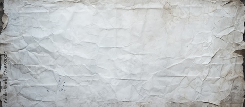 A close up of a crumpled grey piece of paper with a beige wood flooring pattern, resembling a frozen rectangle rock in monochrome font