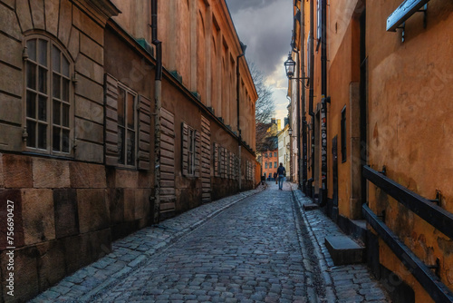 Photography View of a charming street in Stockholm, Sweden