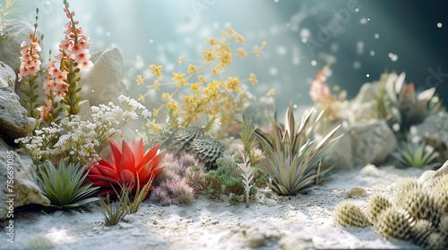 botanic 3d composition background © Damerfie