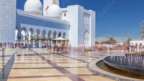 Obraz na plátně Sheikh Zayed Grand Mosque timelapse in Abu Dhabi, the capital city of United Ara