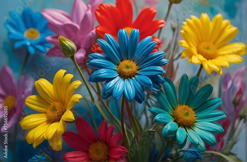 gorgeous and colorful flower image with soft blurred background © vinbergv