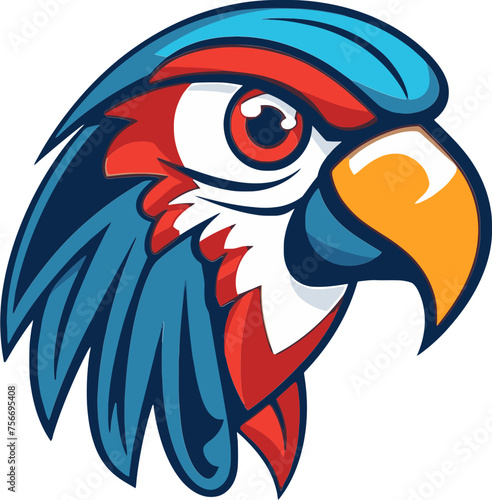 Elegant Macaw Head Design Macaw Bird Close-Up Vector