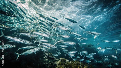Oceanic Elegance: Sardines in Formation