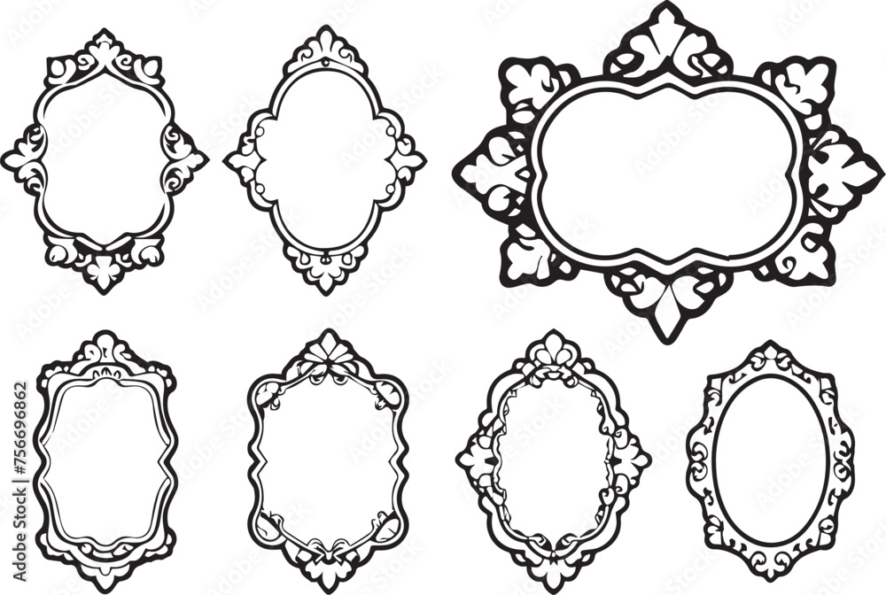 Set frames. Hand drawn vector illustration Set frames. Hand drawn vector illustration