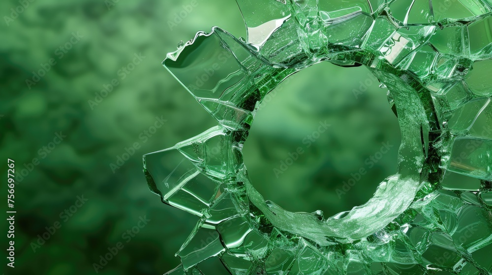Obraz premium Cracked Transparency: Explosive Glass Break