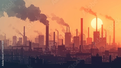 Cityscape Pollution: Environmental Impact of Industry