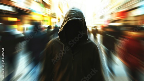 Urban Elegance: Hooded Figures in Motion