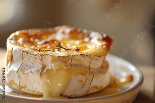 Rustic Baked Camembert with Thyme, Perfect for Cookbook Illustrations