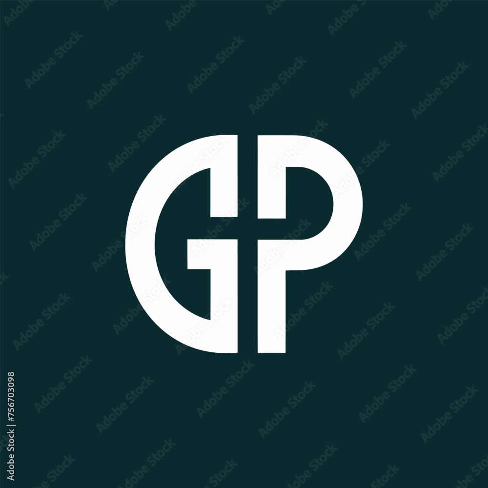 Initials Letter GP Logo simple monogram design Initials Letter GP Logo simple monogram design