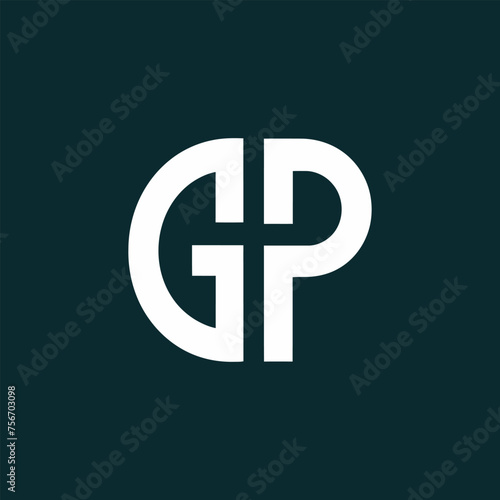 Initials Letter GP Logo simple monogram design