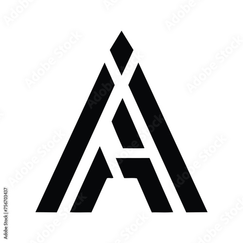 Initial letter A logo template with geometric spotlight negative space illustration in flat design monogram symbol